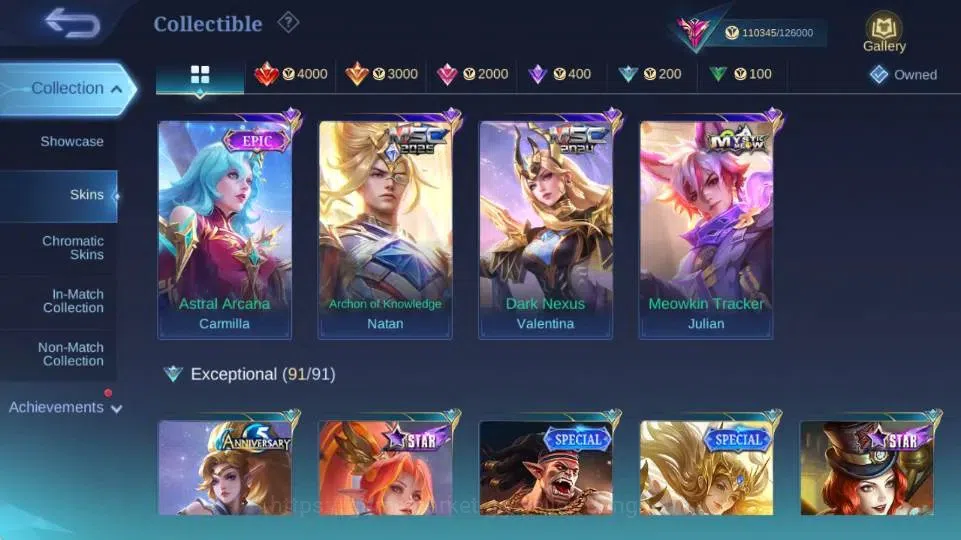Mobile Legends: Bang Bang Accounts Global|Skin 399|Exalted|KOF Karina,SaintSeiya Vali image 5
