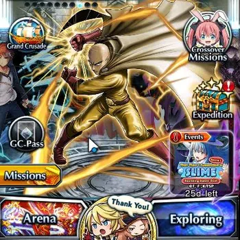 Grand Summoners Accounts End-Game Global|Rank 131|1 Sp Art+24 Ascend+6 TW|[Saitama 140