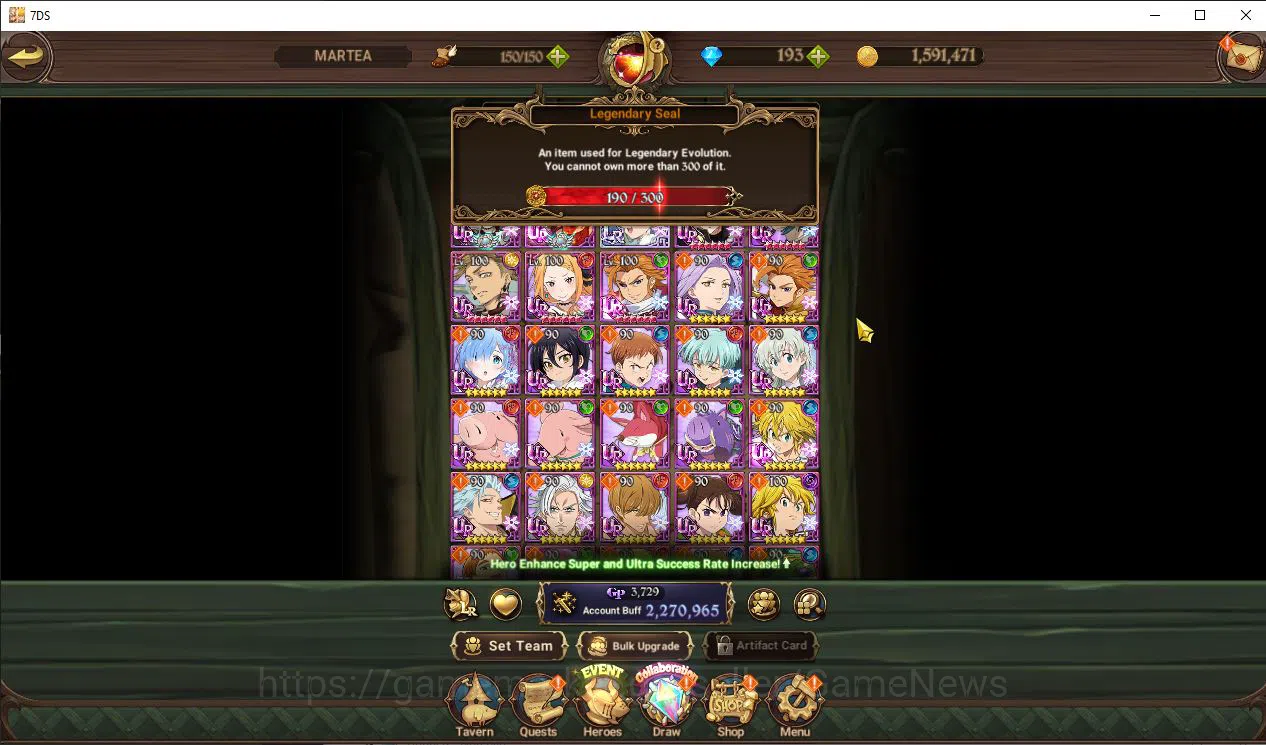 The Seven Deadly Sins: Grand Cross Accounts Starter Asia|2M CC|190 LS|193 DM|1 LR+9 UR+Collab 1