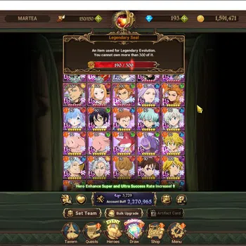 The Seven Deadly Sins: Grand Cross Accounts Starter Asia|2M CC|190 LS|193 DM|1 LR+9 UR+Collab