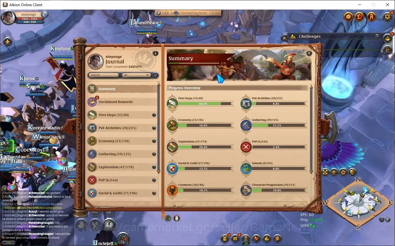 Albion Online Accounts ASIA | 2,89M Total Fame - 10M Silver | T8 Ore Mine image 13