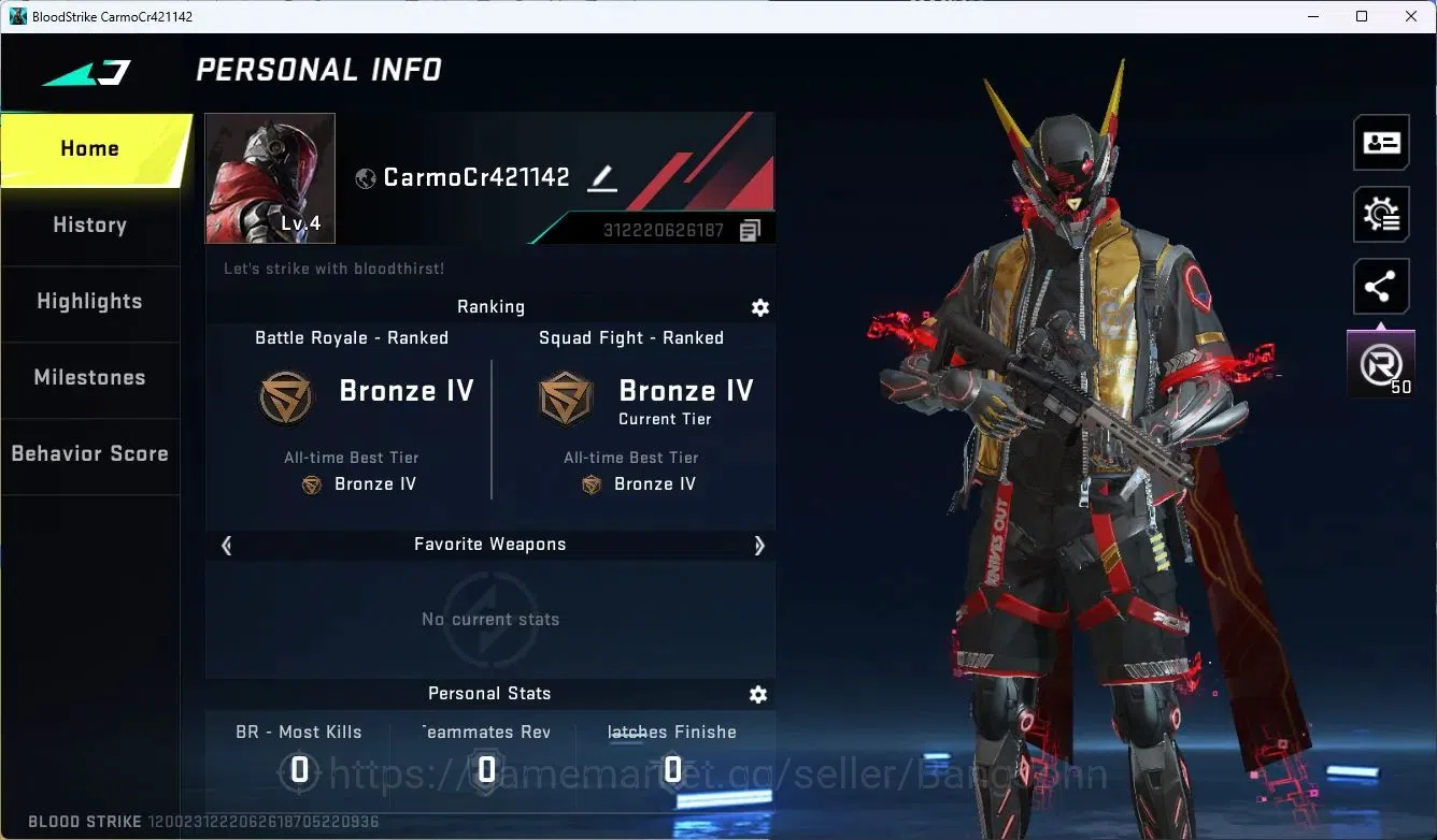 Blood Strike Accounts ASIA | ULTRA STRIKER: ETHAN - Raid Mask | Legendar image 2