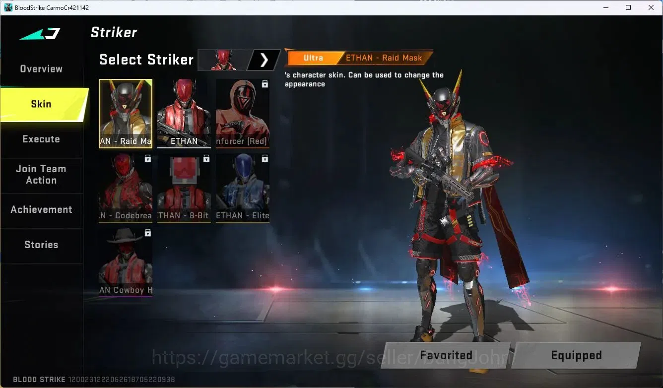 Blood Strike Accounts ASIA | ULTRA STRIKER: ETHAN - Raid Mask | Legendar image 6