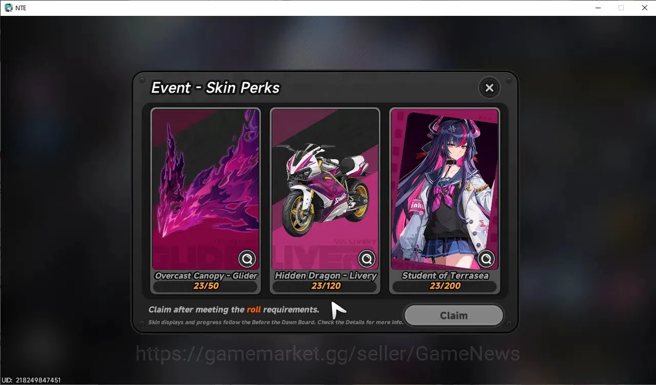 Neverness to Everness Accounts GLOBAL SEA|HL 3|1 Limited (Hatori A1), 6 A Class|3 Selector ON|Orchid Breese Glider|Female 7