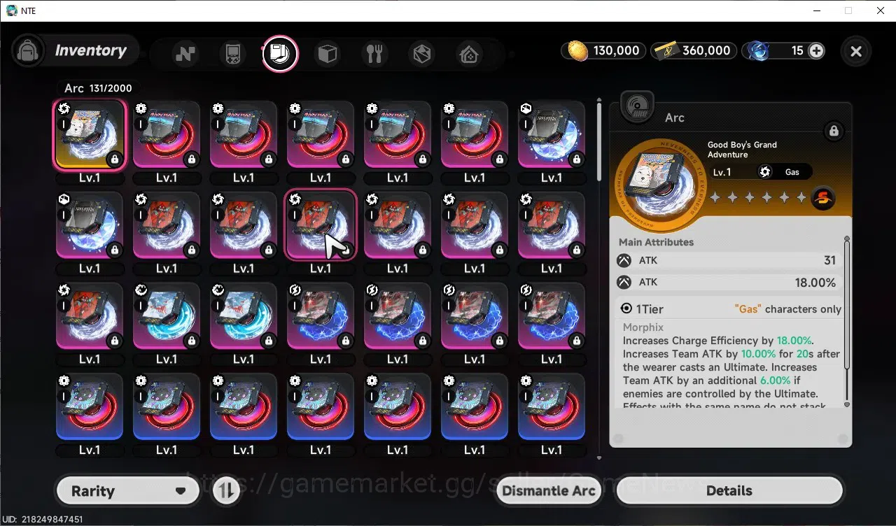 Neverness to Everness Accounts GLOBAL SEA|HL 3|1 Limited (Hatori A1), 6 A Class|3 Selector ON|Orchid Breese Glider|Female 9