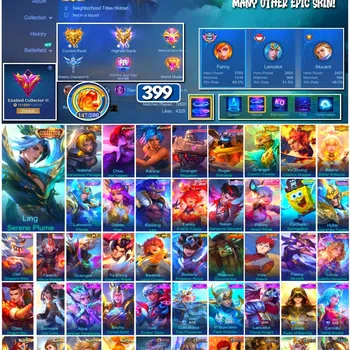 Mobile Legends: Bang Bang Collector #3812 399 Skins | Collectors Ling & Natalia | Prim image 1