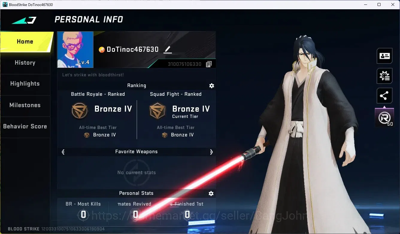 Blood Strike Accounts ASIA|Ultra Lightblade-DarkForce|1 Collab Gun: MCX image 1