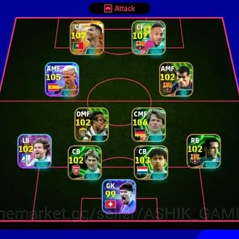 eFootball Accounts Legends & Iconic Players eFootball 3151 Team Strength | 107 CF + 106 CMF + 105 AMF | Premium Squad