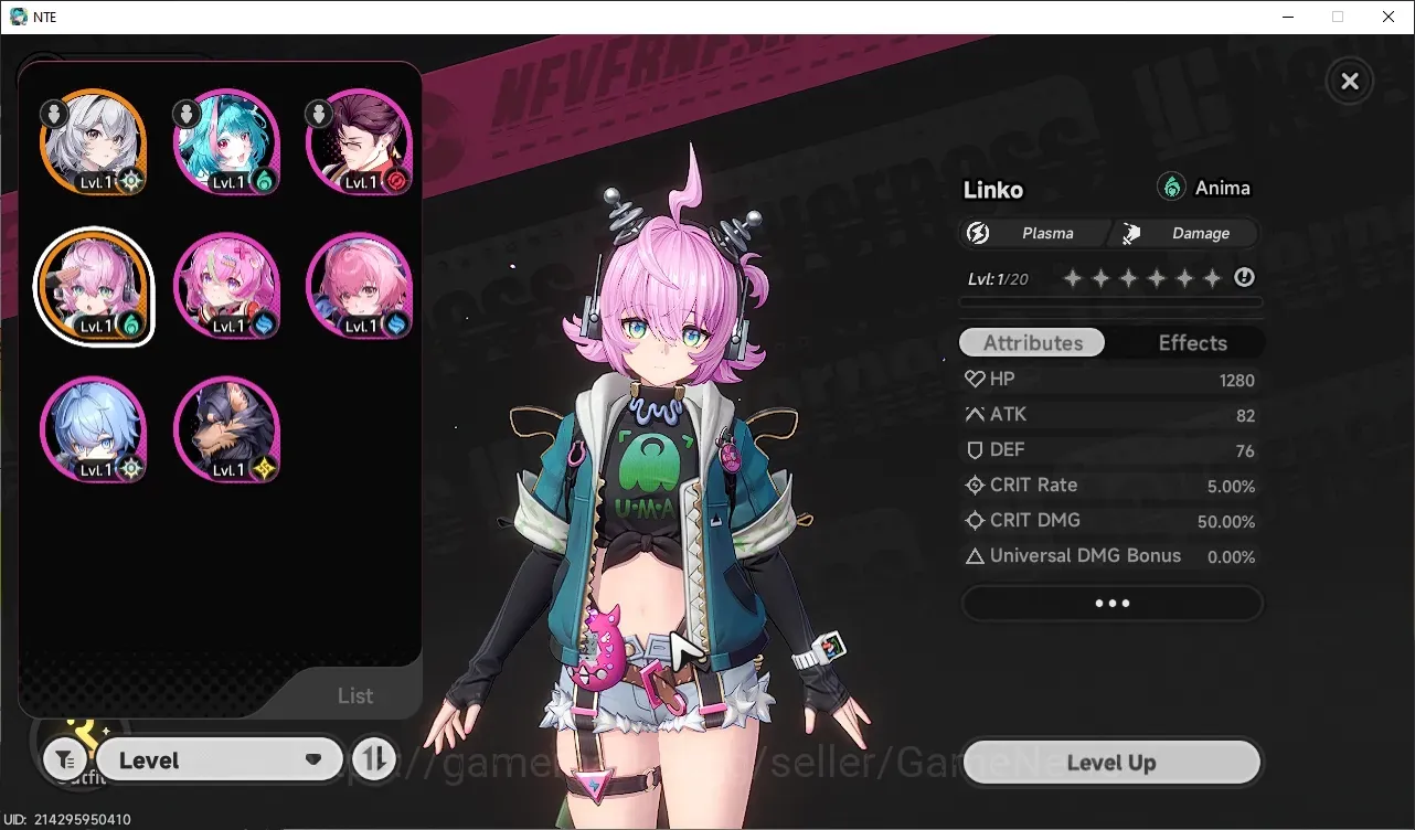 Neverness to Everness Accounts GLOBAL SEA|HL 3|1 S-Class Limited| Linko + Signature |6 A-Class|2 Glider|Female MC|Log 1