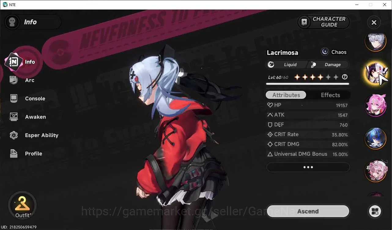 Neverness to Everness Accounts GLOBAL SEA|HL 44|TL 32|3 Limited 3