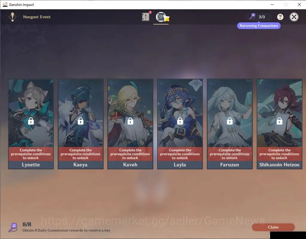 Genshin Impact Accounts ASIA|AR 50|Prime Team Flins|3 Limited+25(*4Charact image 13
