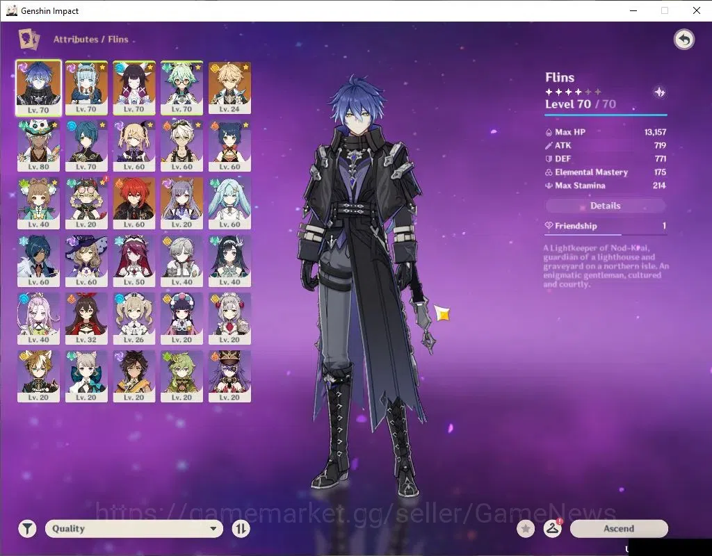 Genshin Impact Accounts ASIA|AR 50|Prime Team Flins|3 Limited+25(*4Charact image 3