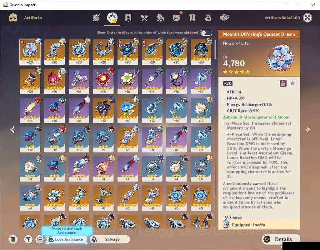 Genshin Impact Accounts ASIA|AR 50|Prime Team Flins|3 Limited+25(*4Charact image 6