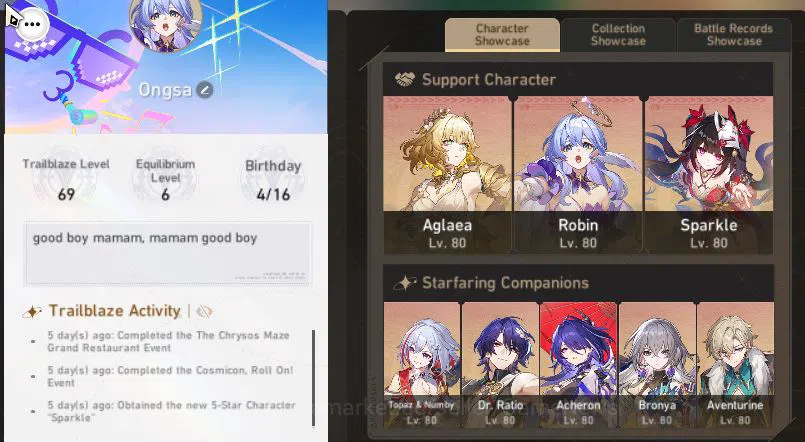 Honkai Star Rail Accounts Asia|TL 69|10 Limited|[Robin,Sparkle]+Sign,Aglaea  image 2