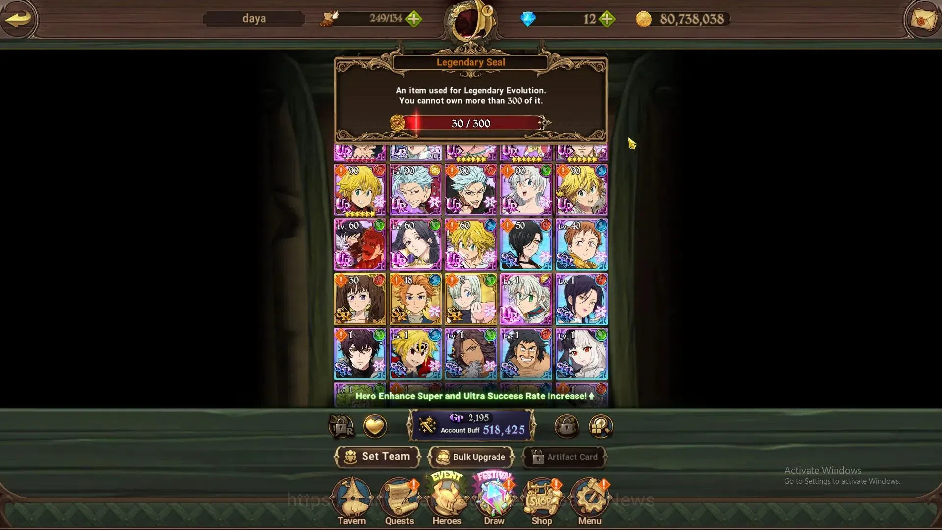 The Seven Deadly Sins: Grand Cross Accounts Global|518K CC|30 LS+12 DM|1 LR 5 UR|Elizabeth,Nem image 6