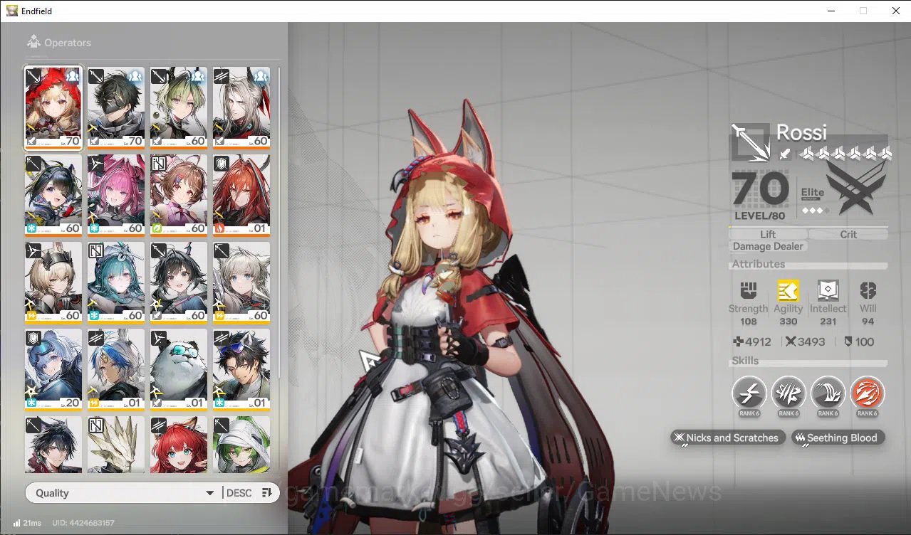 Asia|Ready Gacha|Lv57|7SSR(3Limit)+8(*6WP)(Rossi,YvonneP2)+Sign,Tangtang|32k Oro|Ars 4k|Gryphlink|TakeMail|Check(END1795) Arknights: Endfield Accounts Asia|Ready Gacha|Lv57|7SSR(3Limit)+8(*6WP)(Rossi,Y image 1