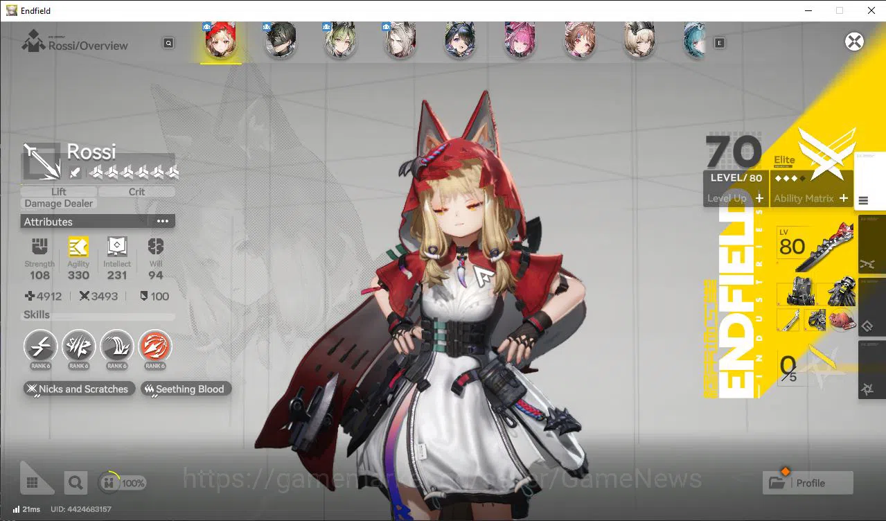 Arknights: Endfield Accounts Asia|Ready Gacha|Lv57|7SSR(3Limit)+8(*6WP)(Rossi,YvonneP2)+Sign,Tangtang|32k Oro|Ars 2