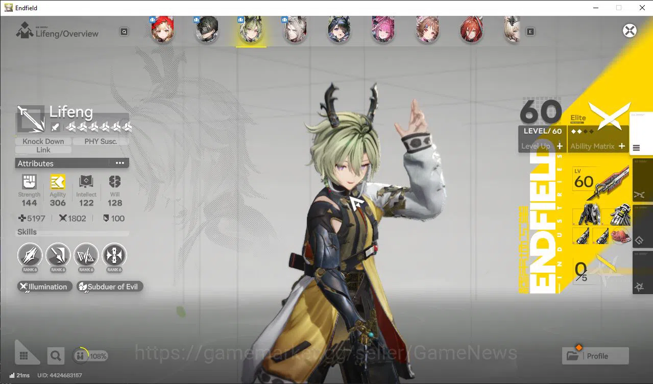Arknights: Endfield Accounts Asia|Ready Gacha|Lv57|7SSR(3Limit)+8(*6WP)(Rossi,YvonneP2)+Sign,Tangtang|32k Oro|Ars 3