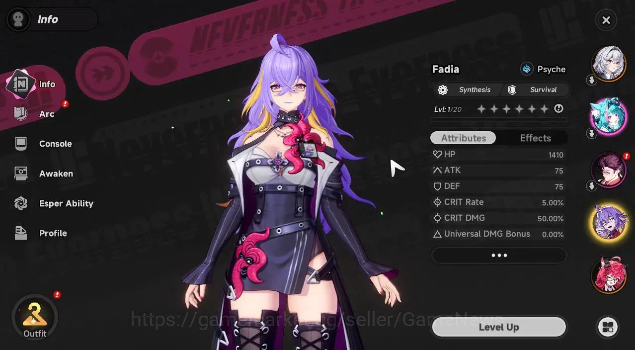 Neverness to Everness Accounts Global NA|HL 3|2 SSR [Nanally,Fadia] +1 S-Class Ch image 2