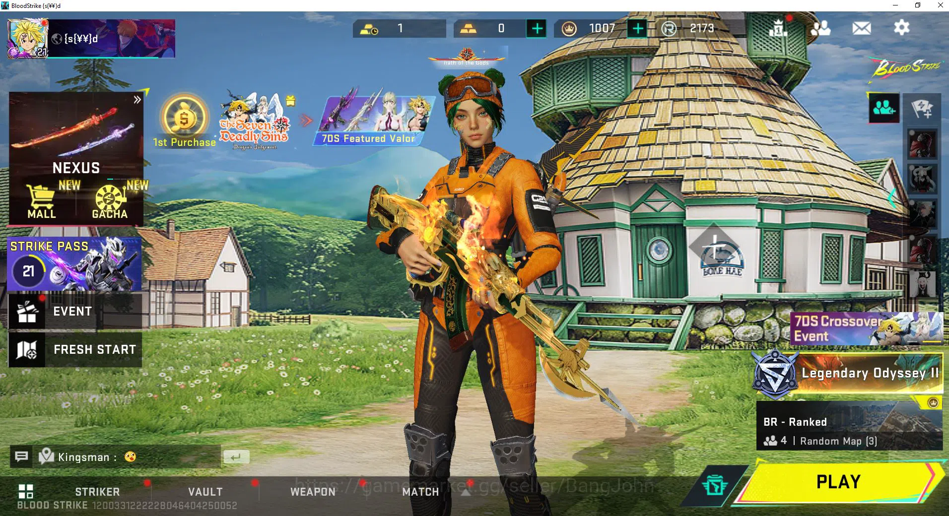 Blood Strike Accounts ASIA DIAMOND|BLEACH ETHAN|AK47 AXE RHITTA|COLLAB S image 2