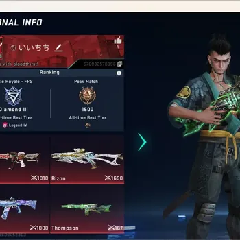 Blood Strike Accounts Collab Skin ASIA |Eternal: M700-Seraph Lv.1,Bizon-Seraph Lv.3,Thompon-Unplugged Lv.1|2 Collab Gun|TR