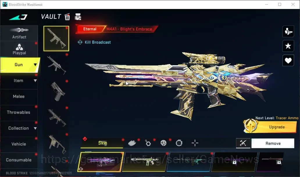 Blood Strike Accounts High-End ASIA|3 ETERNAL Blight Lv2,P90 Empyrean Lv2,DEagle Scorpio|2 Meele Ultra Dual Blade 1