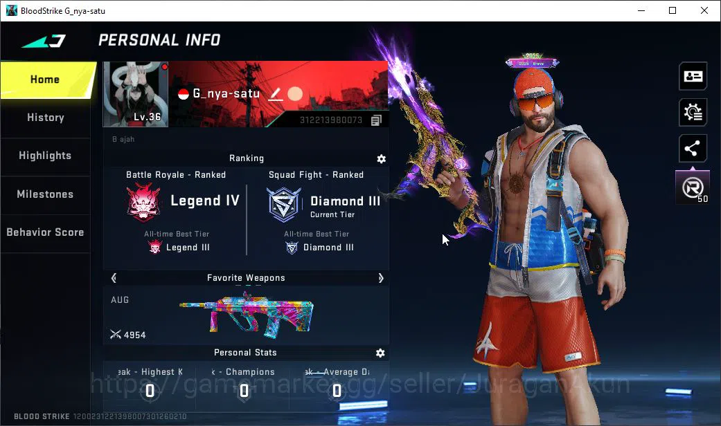 Blood Strike Accounts Mid-Tier ASIA|ETERNAL Vector-Shadowdrake|10 ULTRA MP5,Vector,DS,SCAR,QBZ95,Etc|Limited RPK 101 2