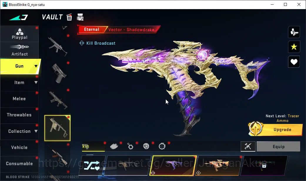 Blood Strike Accounts Mid-Tier ASIA|ETERNAL Vector-Shadowdrake|10 ULTRA MP5,Vector,DS,SCAR,QBZ95,Etc|Limited RPK 101 8