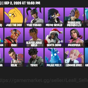 Fortnite Accounts 32 Skins | Level 1762 | Finn the Human, Jake the Dog + Slayer Juice WRLD | All Platforms