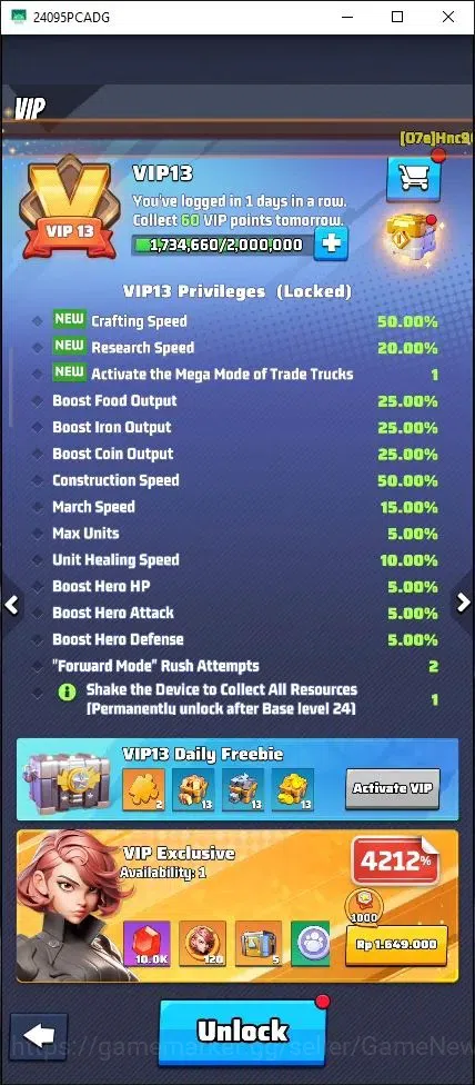 Last War: Survival Accounts S723 | Power 127.1M | HQ33 | VIP13 | Gorilla Lv20  image 4