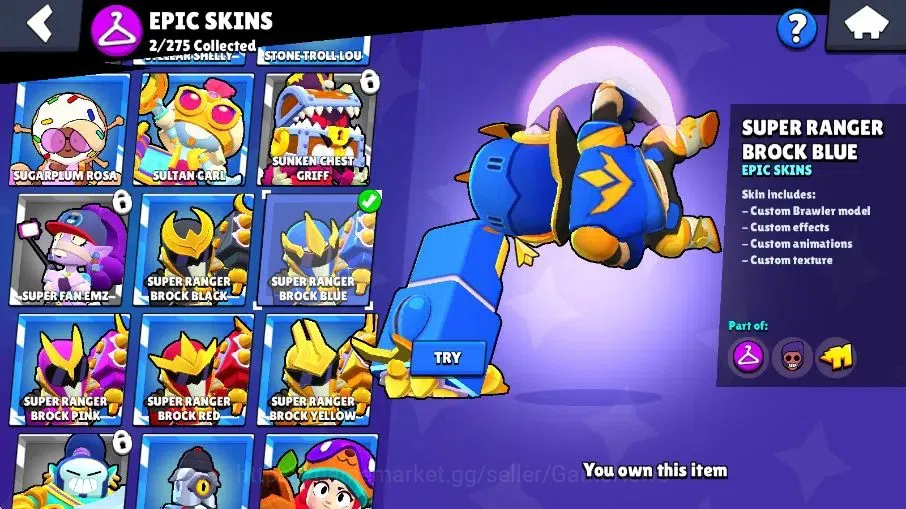 Brawl Stars Accounts 5916 Trophy|28 Brawlers 5 Mythic,4 Epic |9 Skins|2 Epic Skins|3,6K Coins|CN ON|Take Email(BRS1045) 11