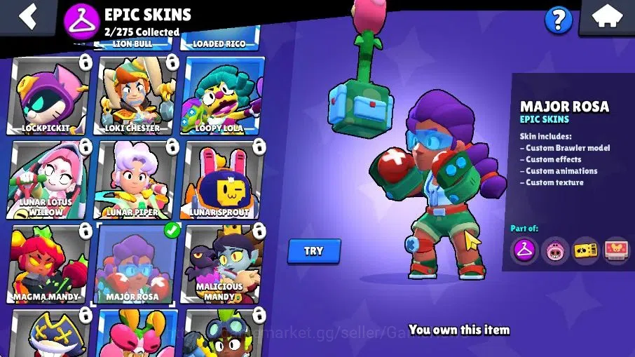 Brawl Stars Accounts 5916 Trophy|28 Brawlers 5 Mythic,4 Epic |9 Skins|2 Epic Skins|3,6K Coins|CN ON|Take Email(BRS1045) 9