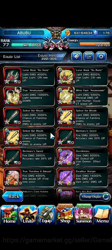 Grand Summoners Accounts Global|Rank 77|27 Ascend+10 TW|(Okarun,Roy,Inumuta image 14