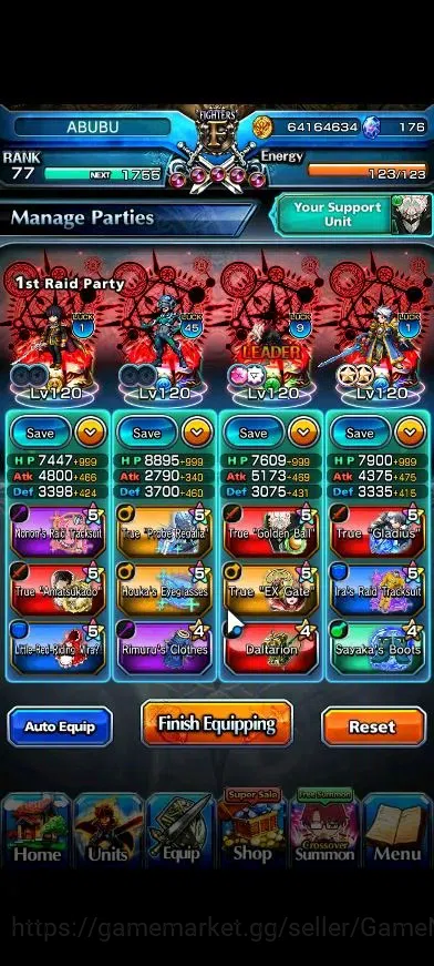 Grand Summoners Accounts Global|Rank 77|27 Ascend+10 TW|(Okarun,Roy,Inumuta image 3