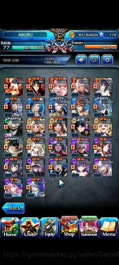 Grand Summoners Accounts Global|Rank 77|27 Ascend+10 TW|(Okarun,Roy,Inumuta image 4