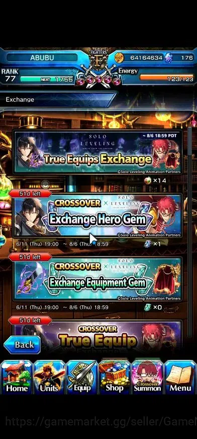 Grand Summoners Accounts Global|Rank 77|27 Ascend+10 TW|(Okarun,Roy,Inumuta image 8