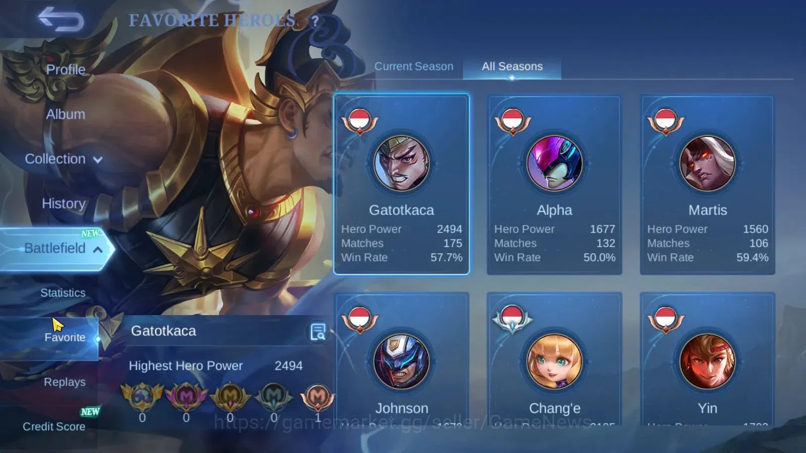 Mobile Legends: Bang Bang Accounts Hero 58|Skin 88|High Honor 27|SABER[Saber,Layla,Jo image 5