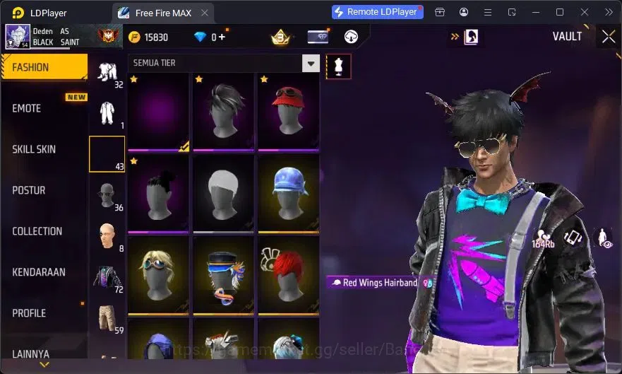 Free Fire Accounts Indonesia | Vault 72 | SG Lumut | Bundle Emoji | K image 15