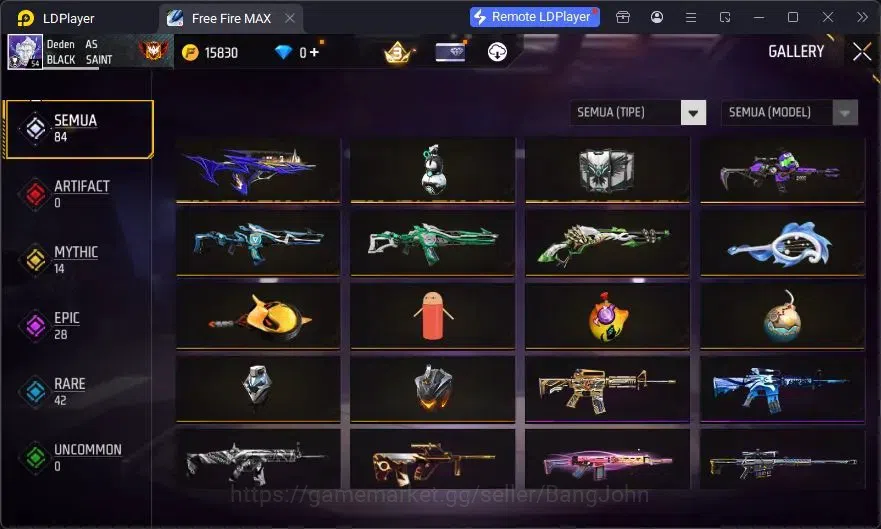 Free Fire Accounts Indonesia | Vault 72 | SG Lumut | Bundle Emoji | K image 3
