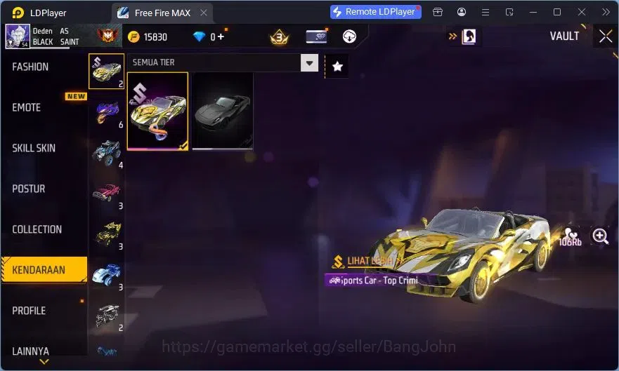Free Fire Accounts Indonesia | Vault 72 | SG Lumut | Bundle Emoji | K image 7