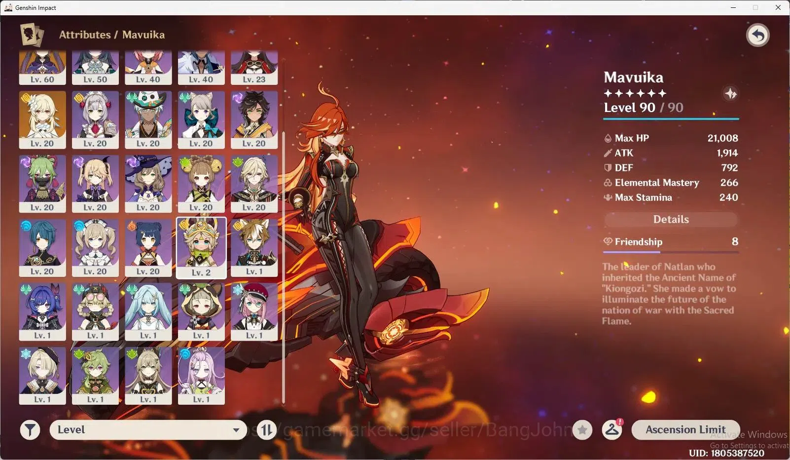 Genshin Impact Accounts ASIA | AR 51 | 3 Limited [Nicole + Sign] Mavuika,  image 14
