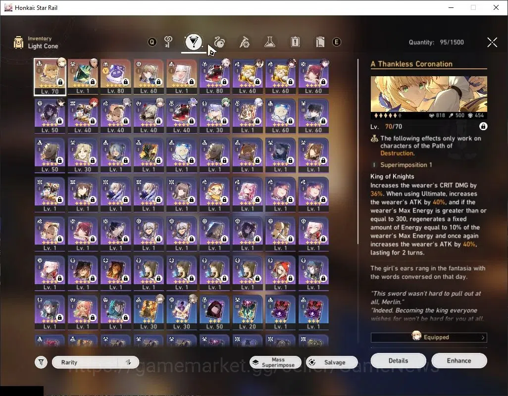 Honkai Star Rail Accounts Asia|TL 64|Elation &Hypcarry Team|9 Limited|Saber+ image 5