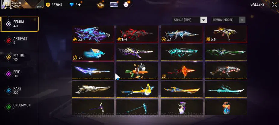 Free Fire Accounts Indonesia|M1887[Gurun Pasin,Repper],AK47 Blue Flam image 14