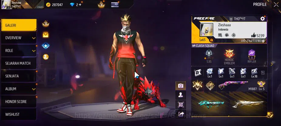 Free Fire Accounts Indonesia|M1887[Gurun Pasin,Repper],AK47 Blue Flam image 15