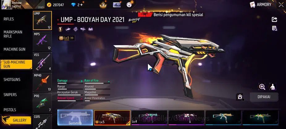 Free Fire Accounts Indonesia|M1887[Gurun Pasin,Repper],AK47 Blue Flam image 8