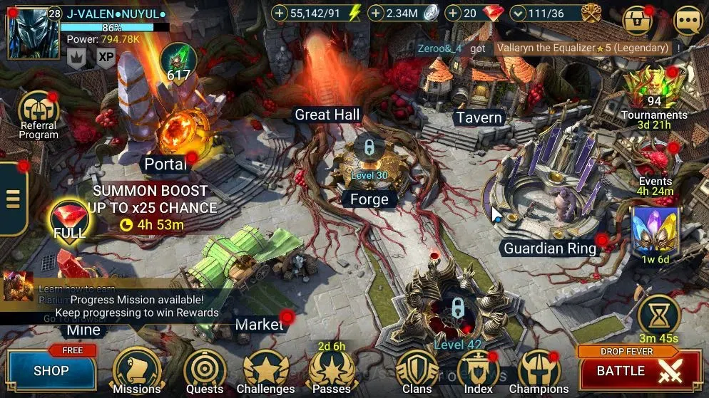 Raid: Shadow Legends Accounts Mid-Game Lv28|794K Power|22 1