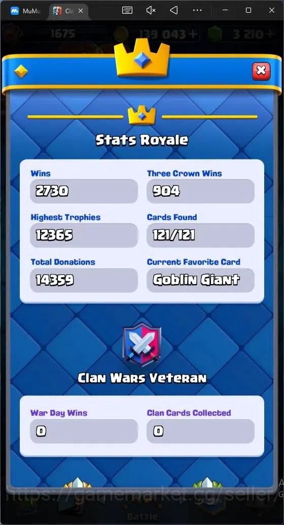 Clash Royale Accounts Mobile |CL 1675|KTL 16|12297 Trophy|Card 121|12 Ma image 5