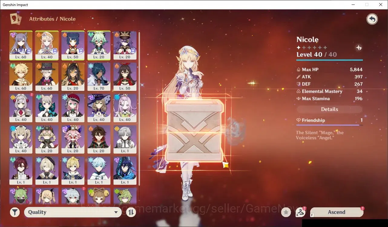Genshin Impact Accounts Reroll ASIA|AR 45|2 Limited|Nicole,Lyney +2(5*Standard Character) +1(5* Sign Weapon)|Usn Unset|Male 3