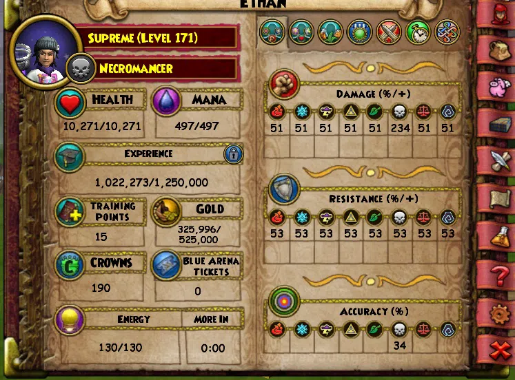 Wizard101 Accounts NA 2 char|Lvl-171 SUP Necro + Lvl-170 SUP PyroManc image 11
