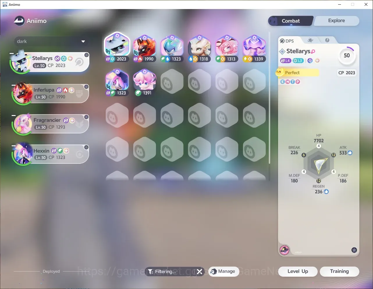 Aniimo Accounts Mid Game Sv NA|Lv 46|8 Prism (Inferlupa SP1,Stellarys SP1,Thornblade SP9,Luminelle SP6,etc)+8 Spark+4 1